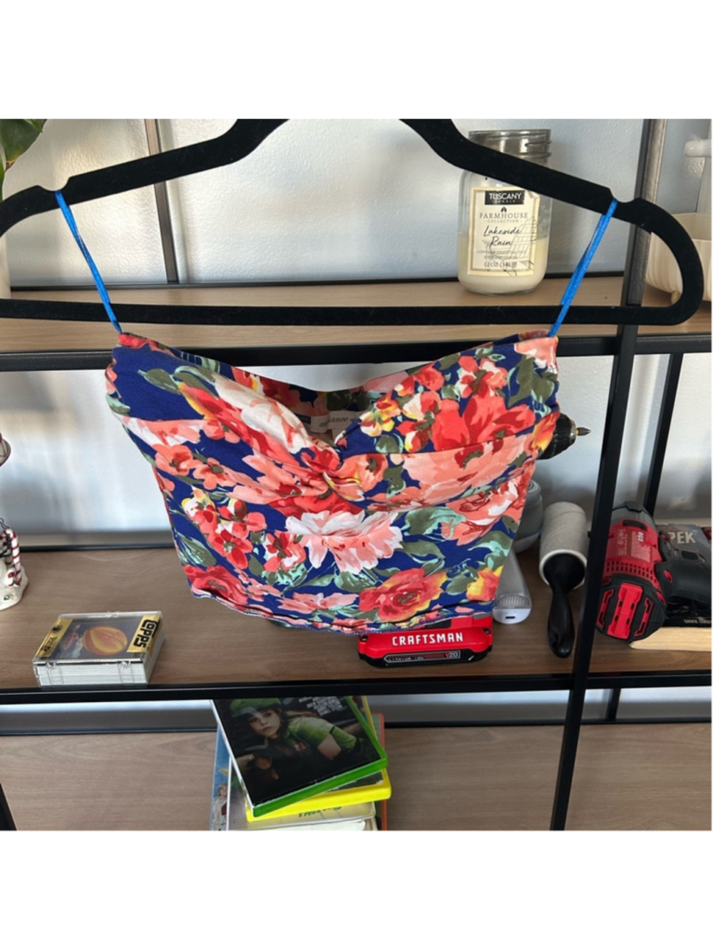 Ambiance Floral Top with Blue Accents
